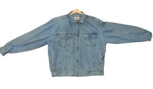 Vintage Bugle Boy Denim Jacket XL Trucker Light Wash 100% Cotton USA Brand
